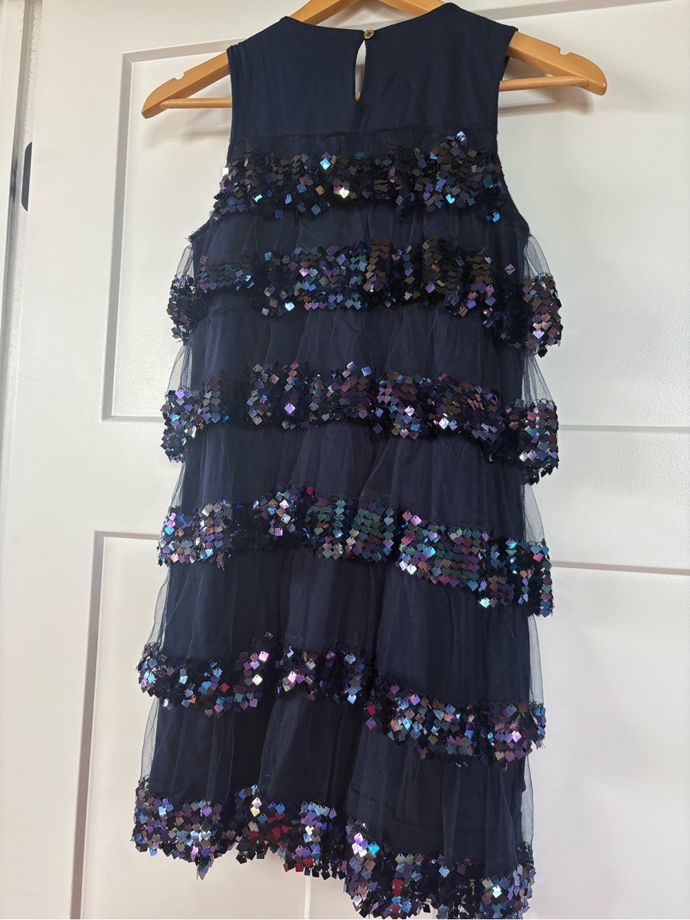 Crewcuts Navy Sequin Tiered Girls Dress - Picture 3 of 5
